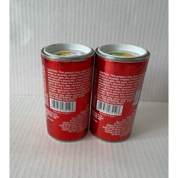 Lot of 2 Royal Crown Depilatory Shaving Powder Full Strength 5oz Red Lemon Lime - Picture 2 of 3
